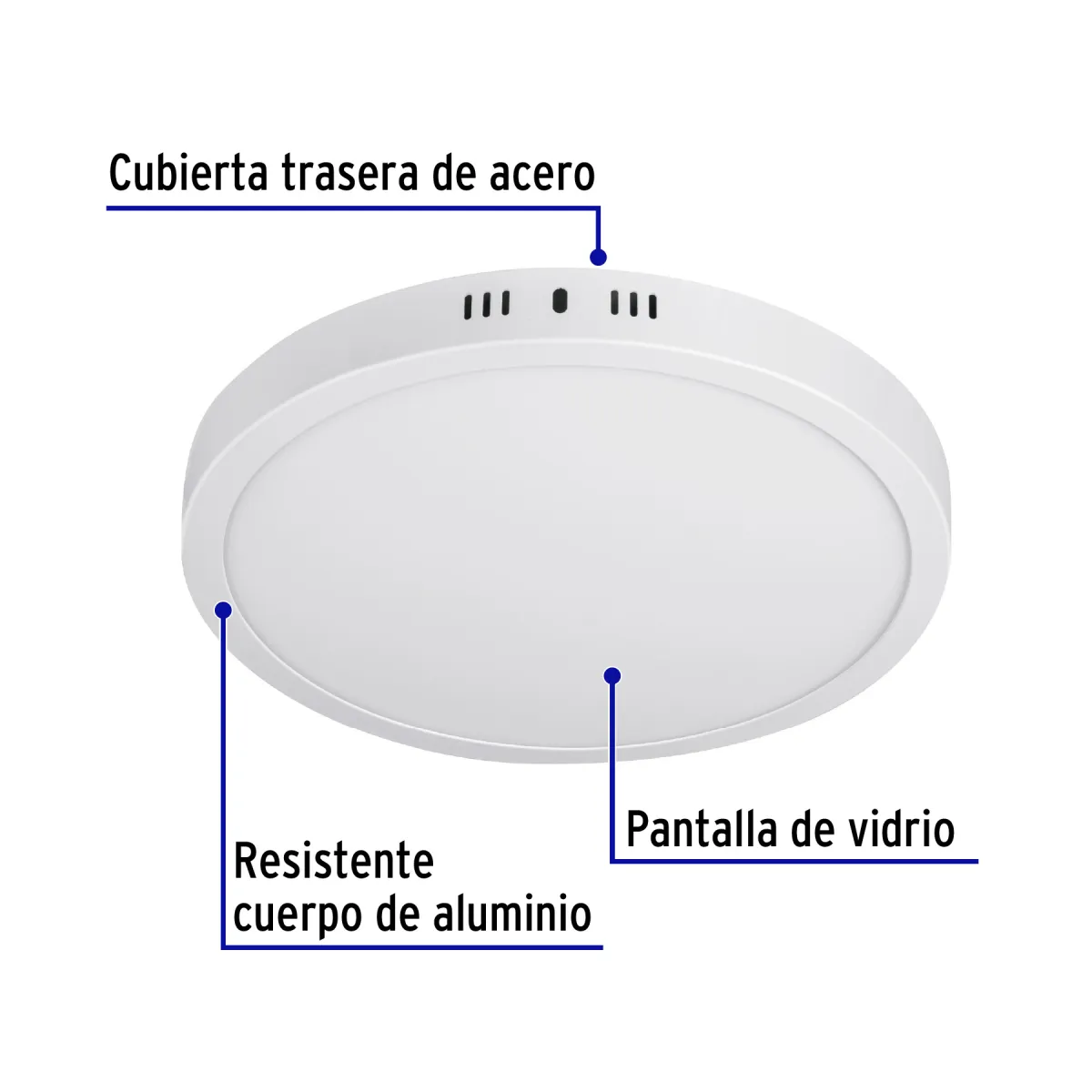 Luminario LED Redondo Blanco 6500 K 24 W Volteck - 46717