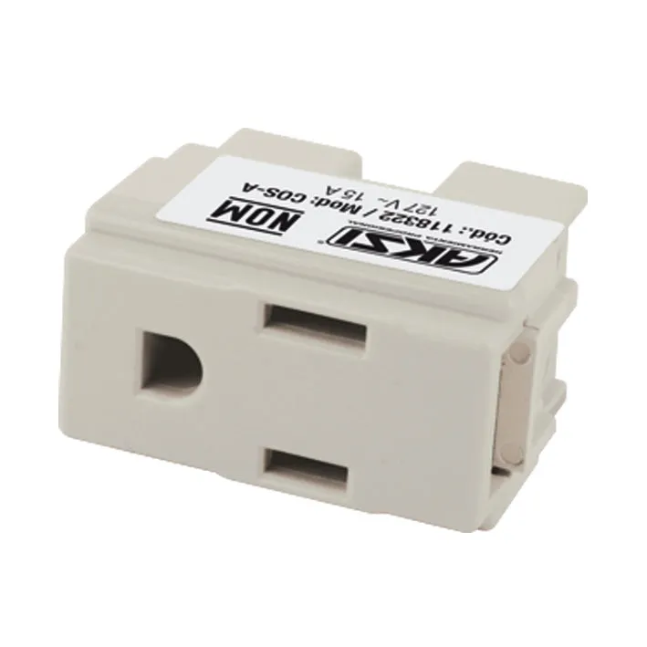 Contacto Sencillo Polarizado 127V/15A Blanco AKSI - 118324