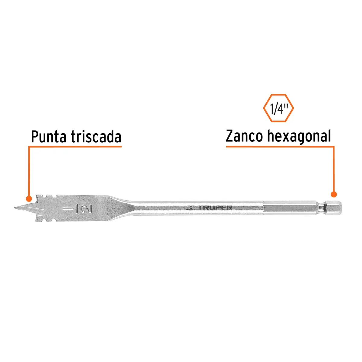 Broca de Manita 1/2" para Madera BPT-1/2 Truper - 11372