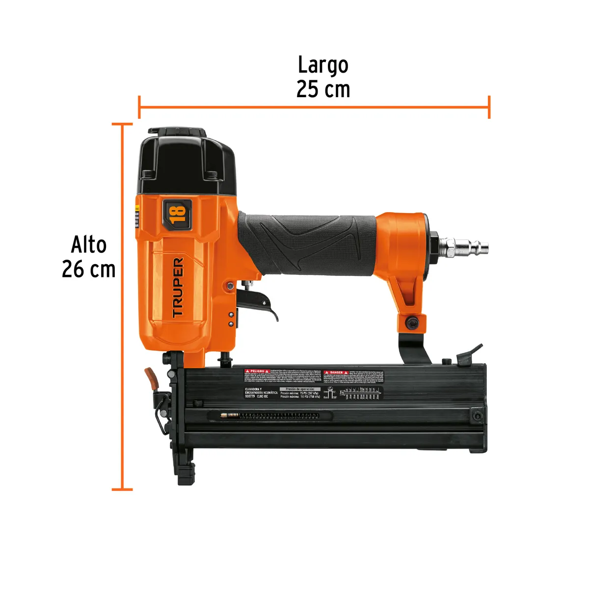 Clavadora y Engrapadora Neumática Profesional Calibre 18 Truper - 100779