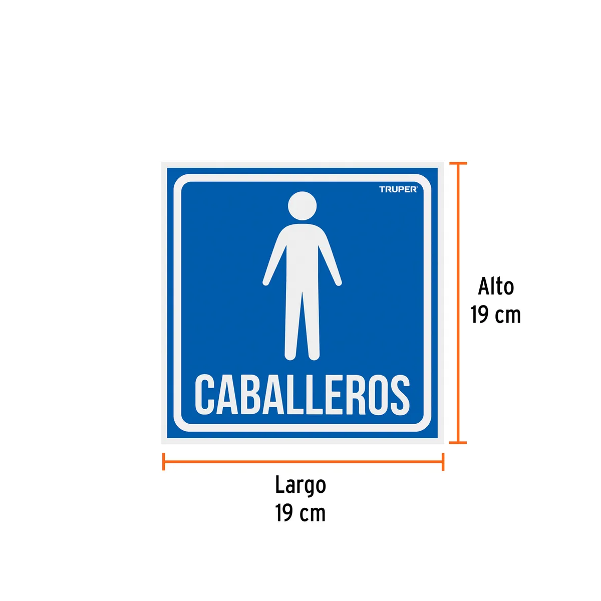 Letrero de Señalización "Caballeros" Truper - 18474