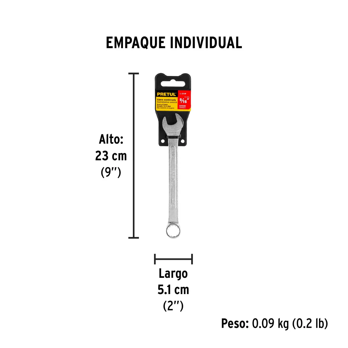 Llave Combinada 9/16" Pretul LL-2018P - 21885
