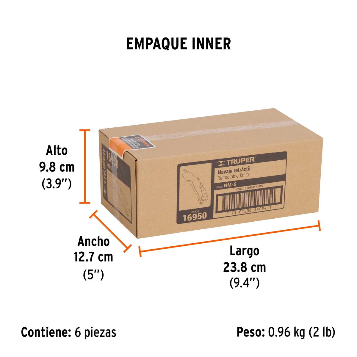 Navaja Retráctil 7" Cuerpo de Aluminio Truper - 16950