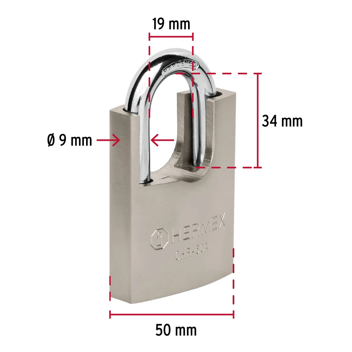 Candado de Hierro 50 mm con Coraza Hermex - 43313
