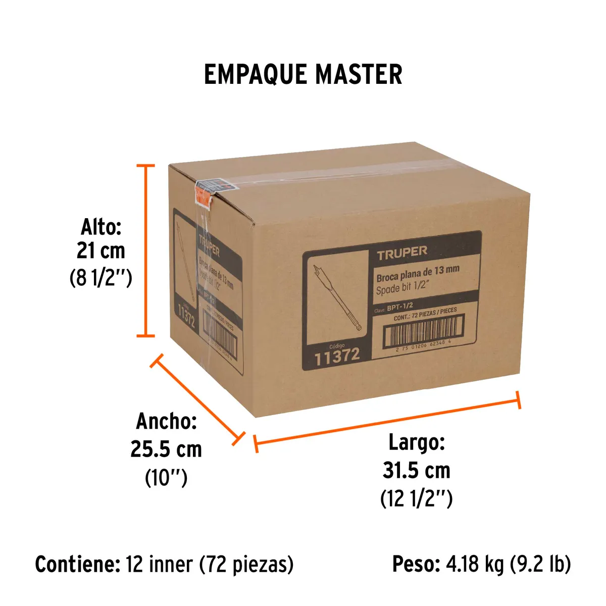 Broca de Manita 1/2" para Madera BPT-1/2 Truper - 11372