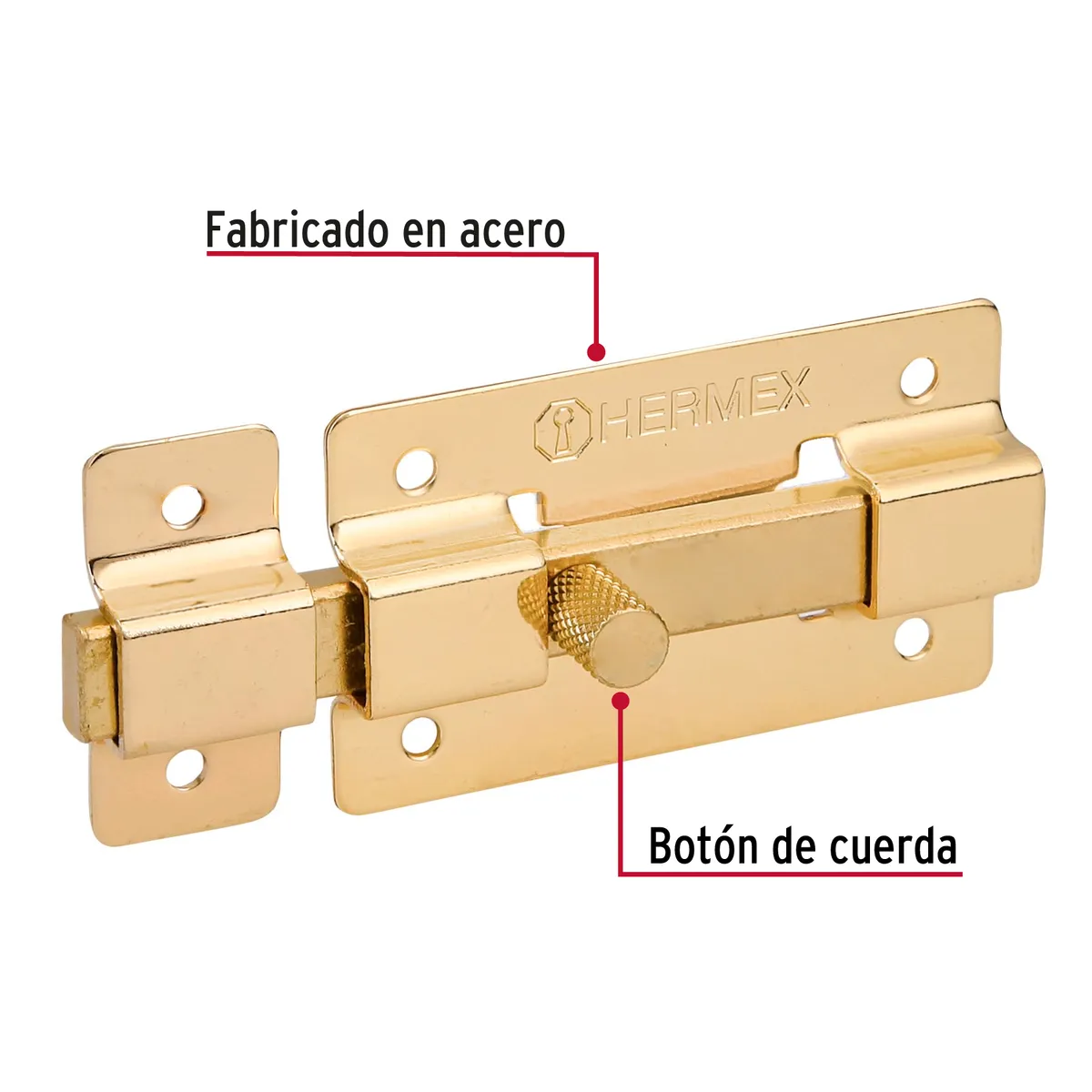 Pasador de Barra Plana 3" Latón PAL-36 Truper - 43725