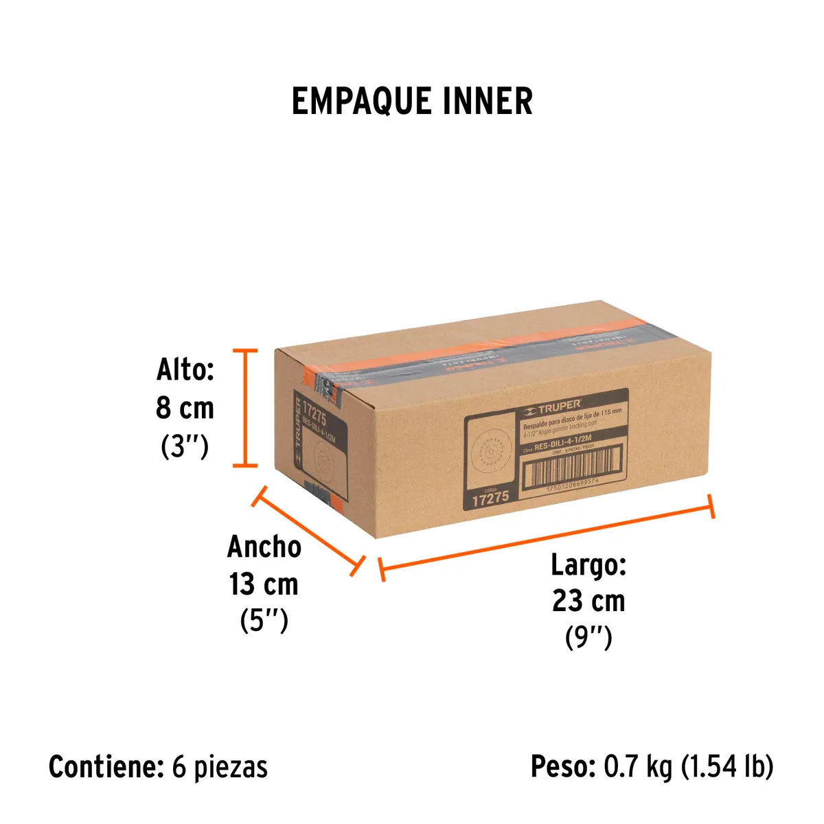 Respaldo para Disco de Lija Eje M14 de 4 1/2" Truper - 17275