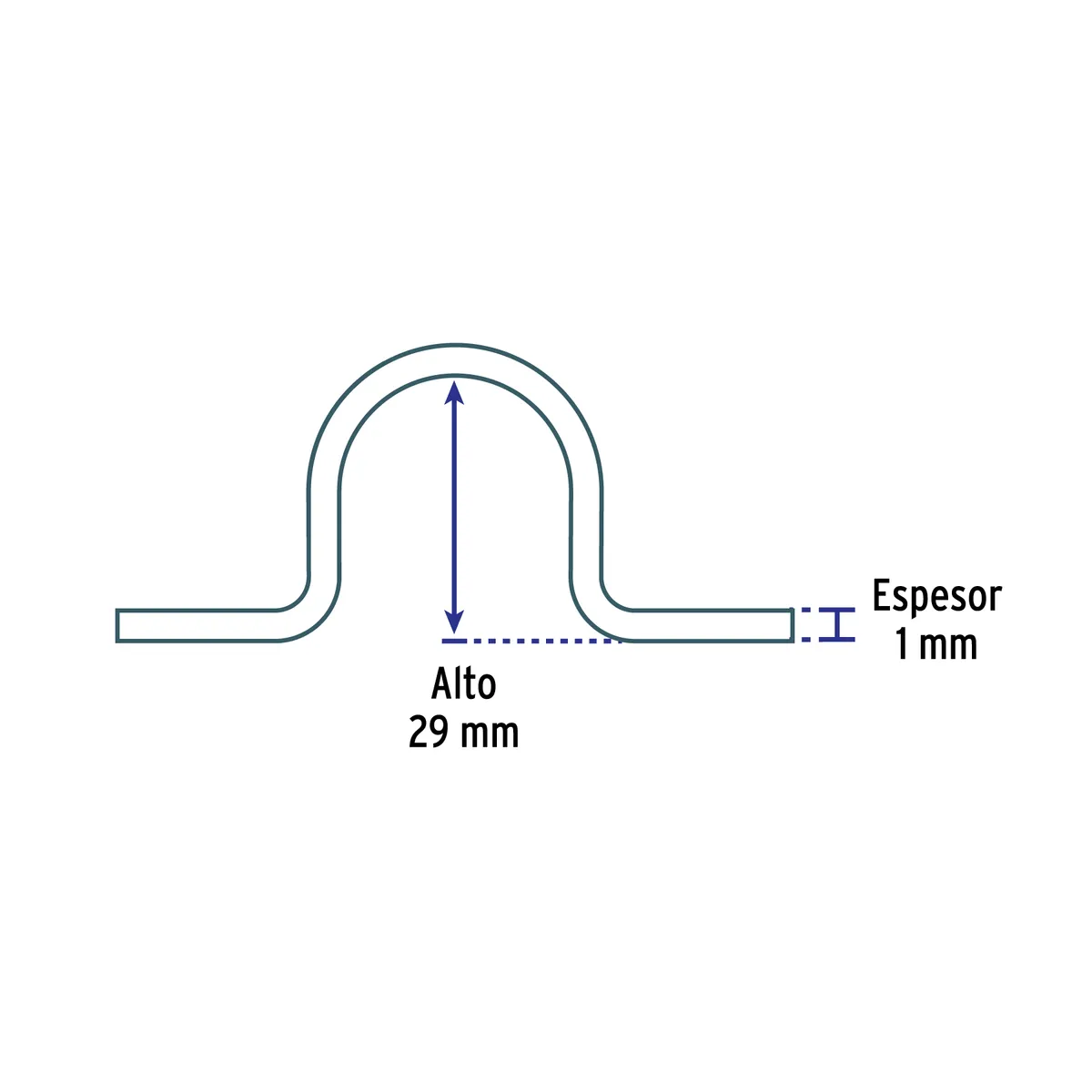 Bolsa con 10 Abrazaderas Omega 1" para Tubo Pared Delgada Truper - 46925
