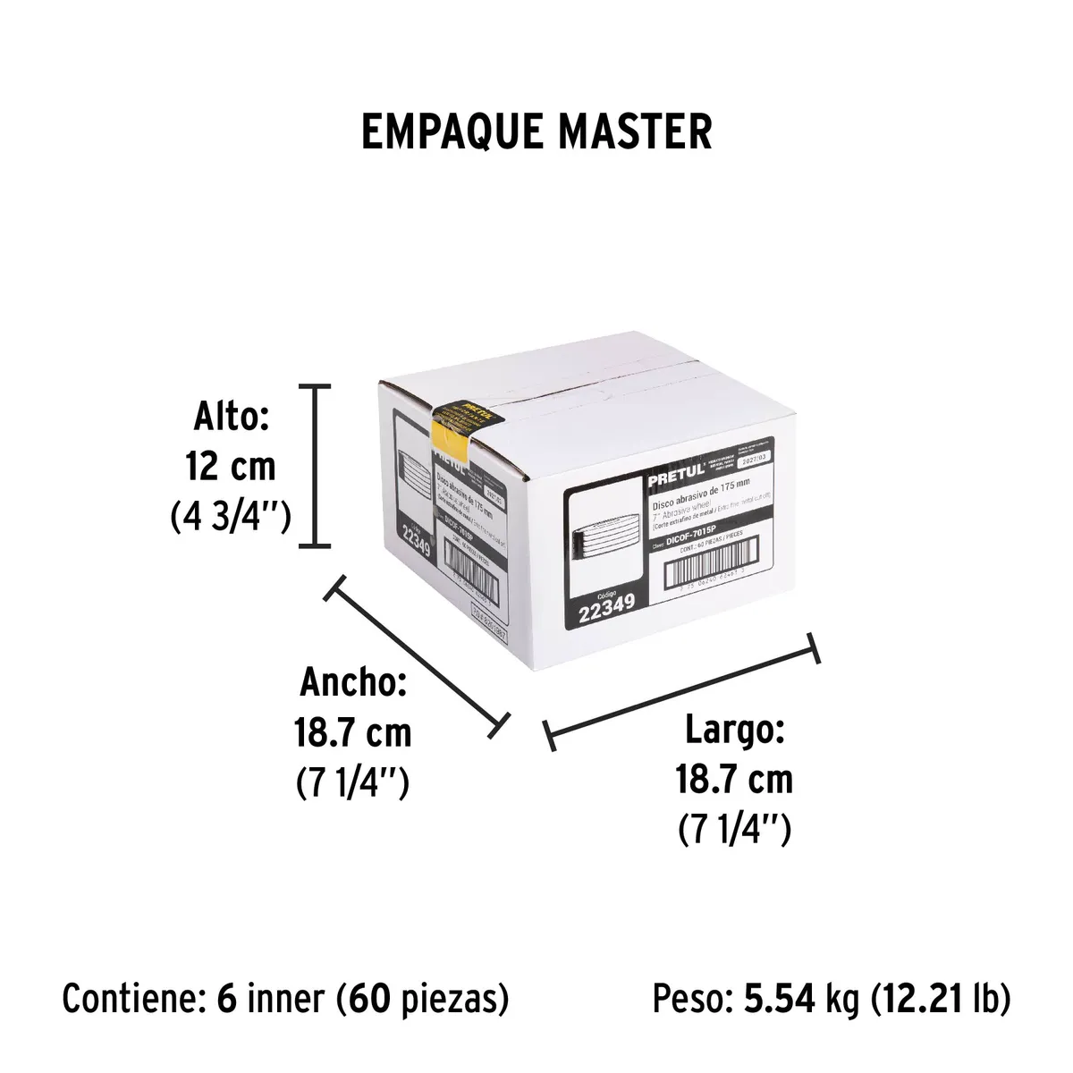 Disco de Corte 7" x 1/16" x 7/8" Pretul - 22349