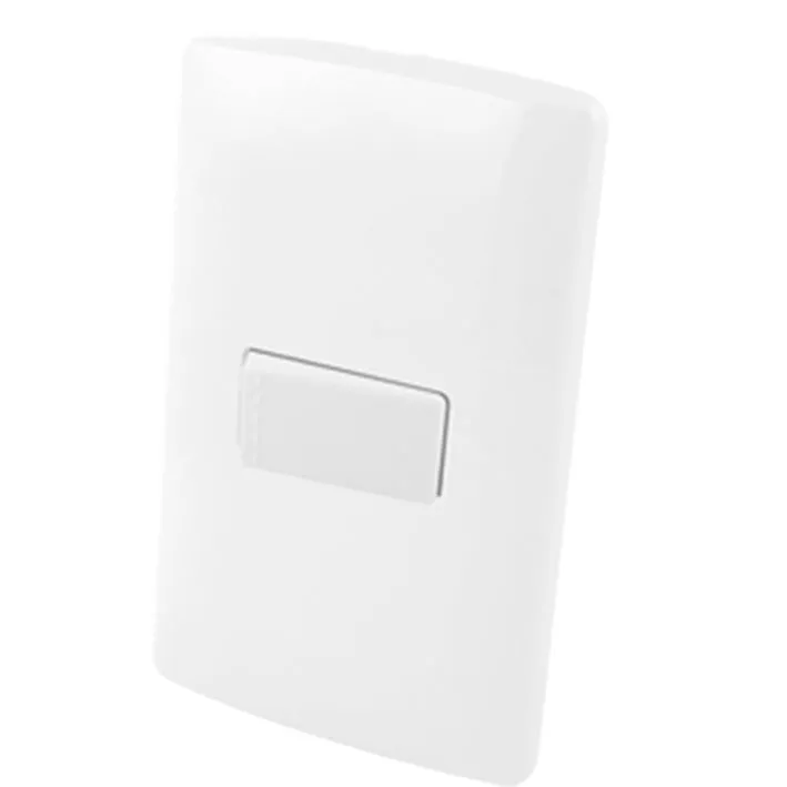 Apagador Sencillo de Tecla con Placa de Plástico Blanco AKSI - 118345
