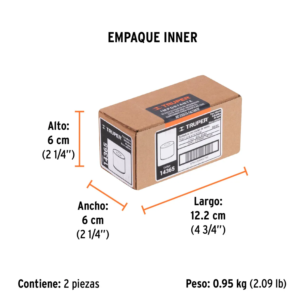 Soldadura Núcleo de Resina 50/50 Tubo Hidráulico 450 g Truper - 14365