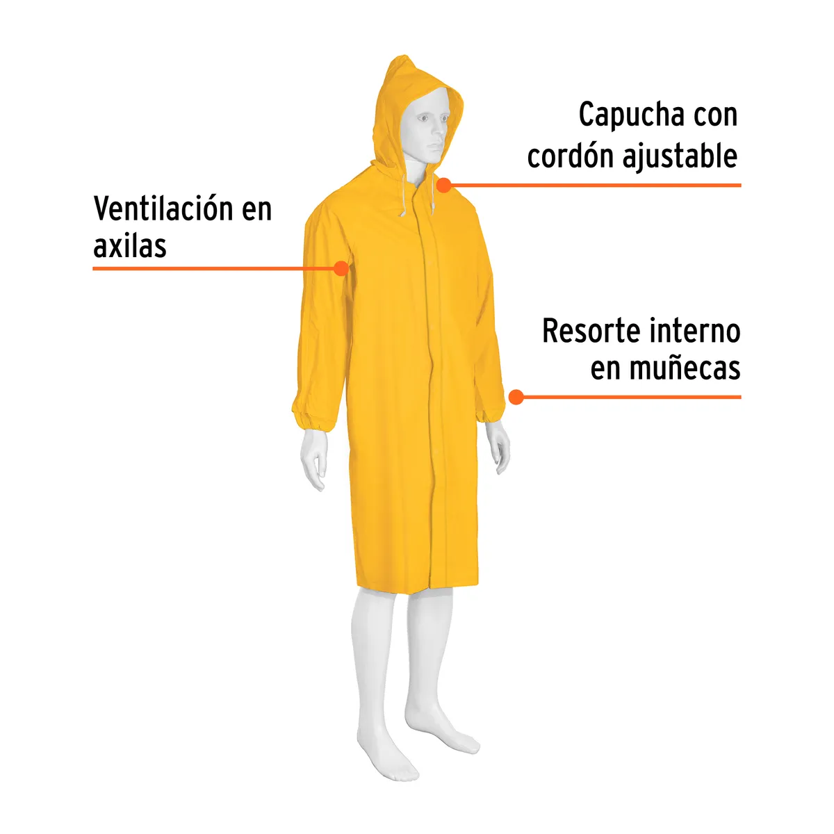 Gabardina Impermeable Doble Capa Talla G Truper - 14415