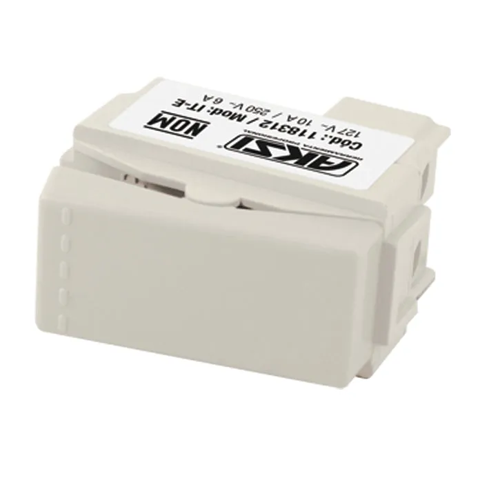 Apagador Sencillo de Tecla 127V/10A Blanco AKSI - 118313