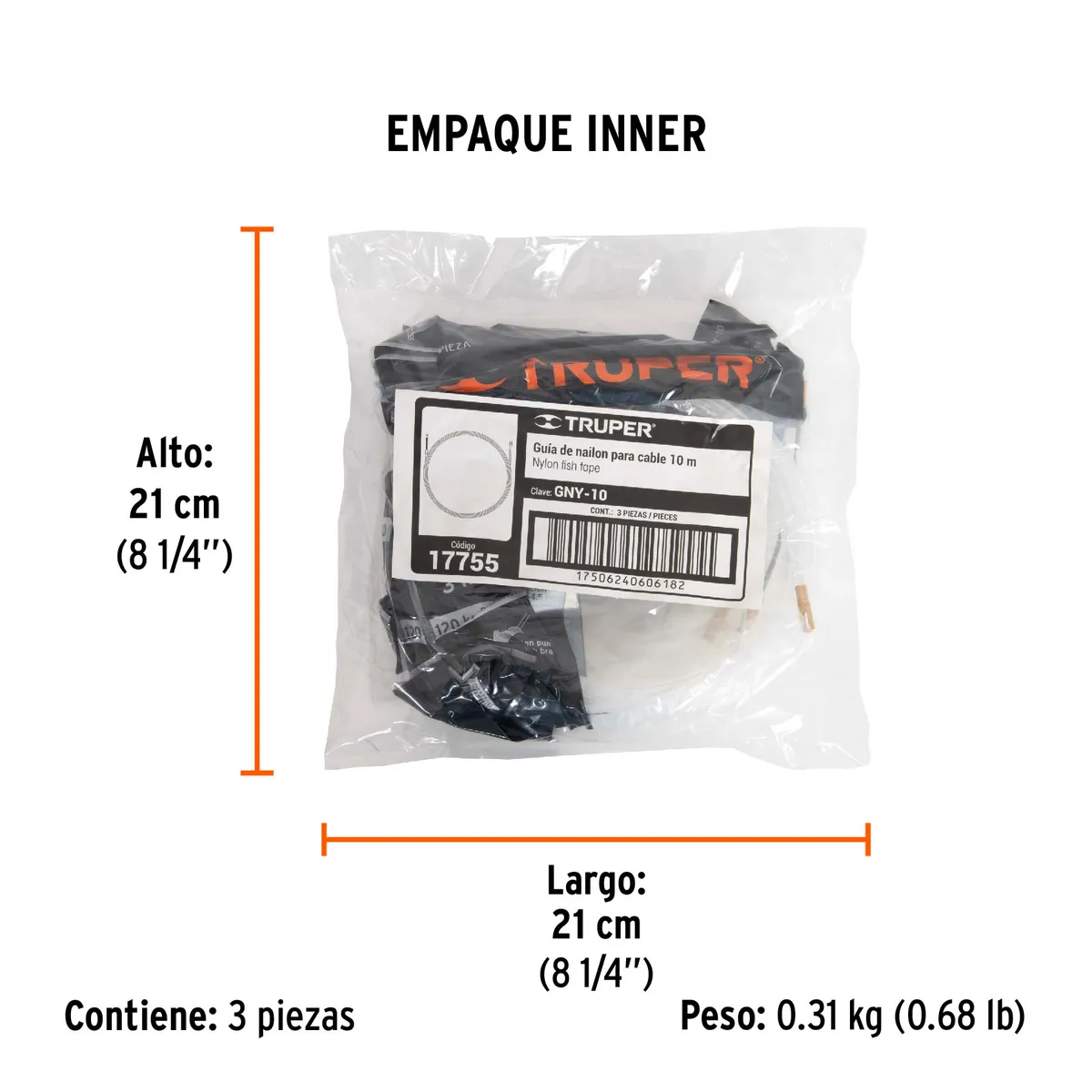 Guía de Nylon para Cable 10 m Truper - 17755