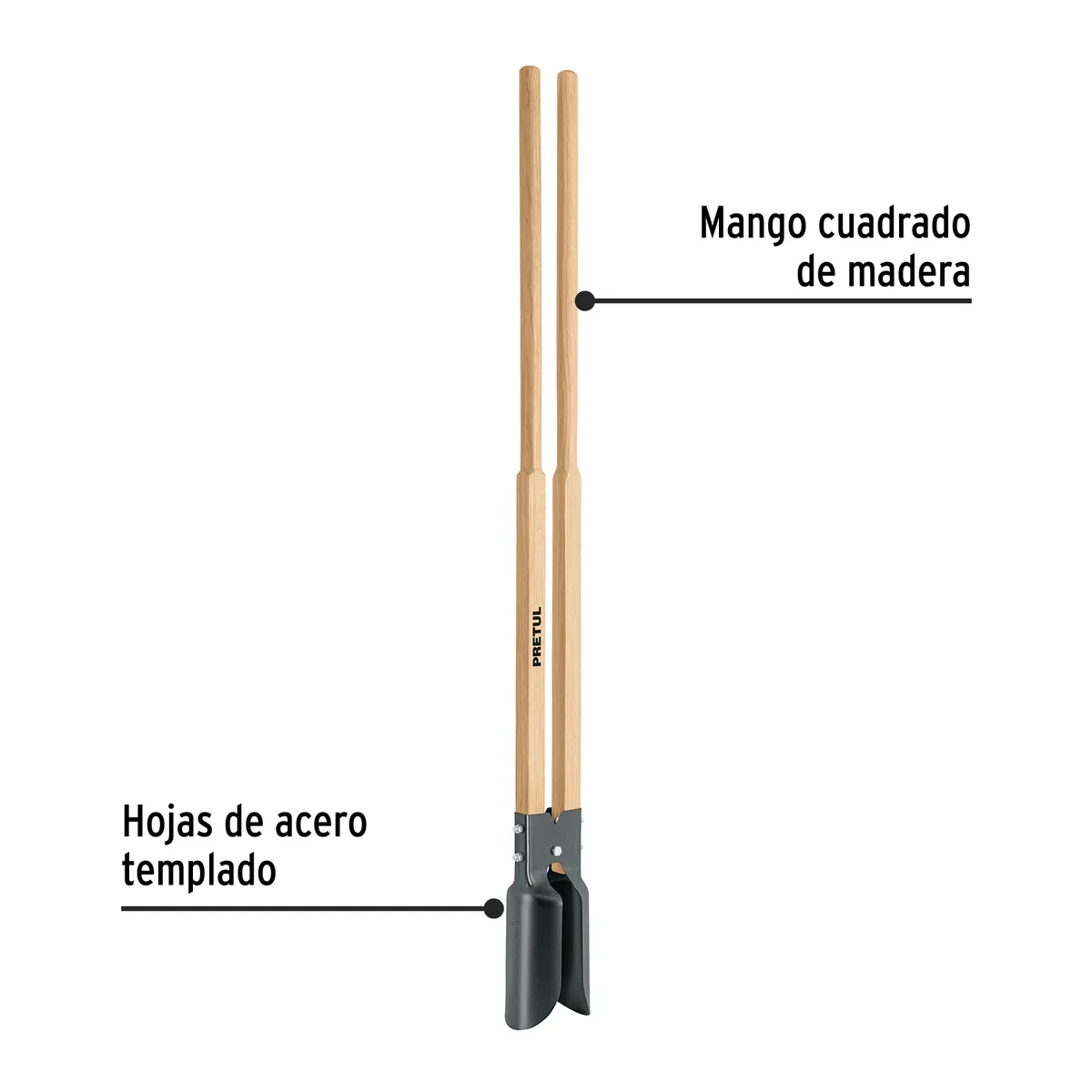 Cavador con Mangos de Madera 48" Pretul CA-34 - 22698