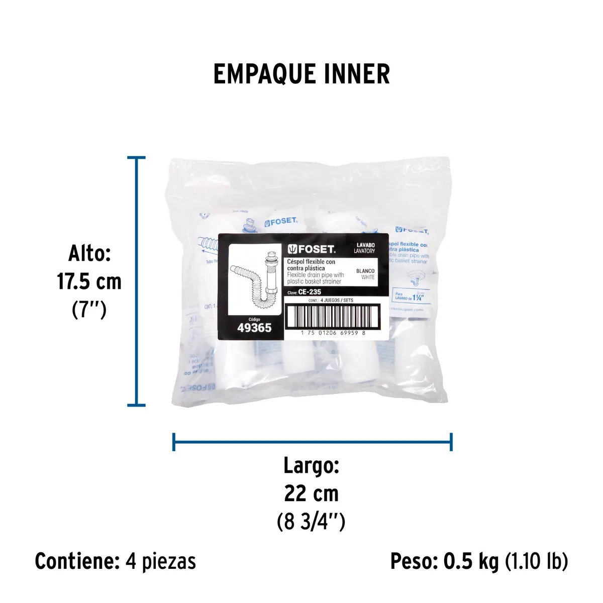 Céspol para Lavabo con Contra Foset - 49365