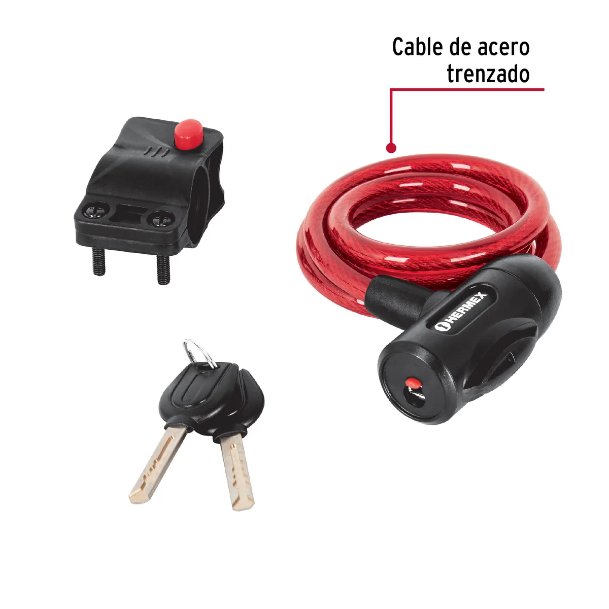 Candado de Cable con Llave 10 mm x 1 m Truper - 43922
