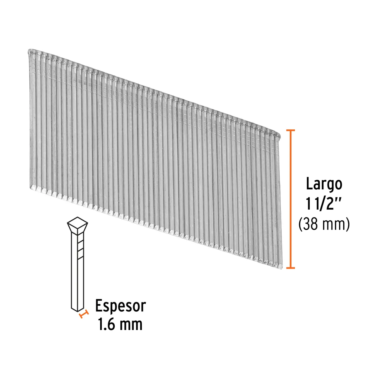 Caja con 2500 Clavos Calibre 16 de 38 mm para CLNE-16 Truper - 15013