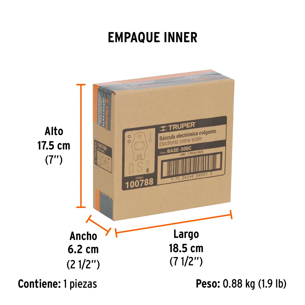 Báscula Electrónica Colgante 300 kg Truper - 100788