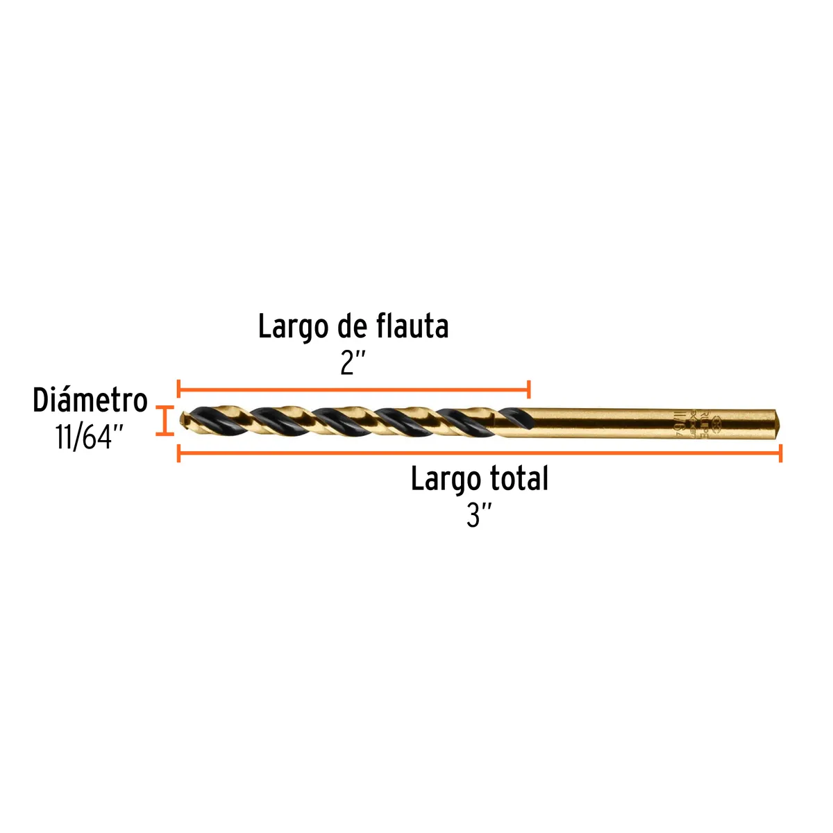 Broca HSS 11/64" Trugold para Metal Truper Expert - 11124