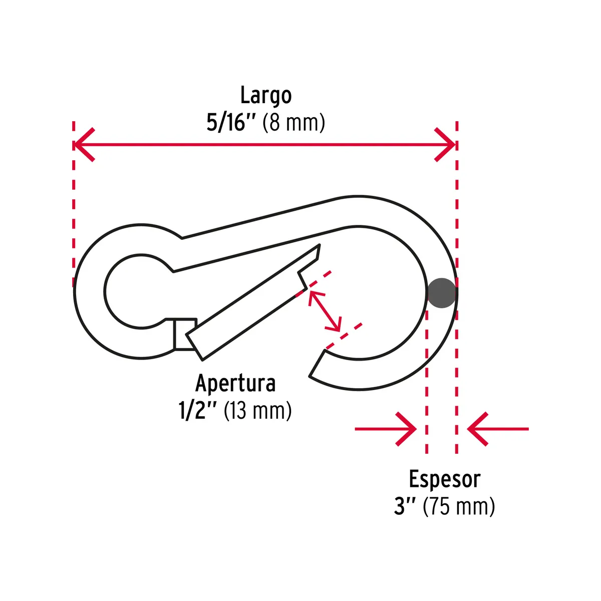 Bandola Mosquetón de Acero 5/16" Fiero - 44039