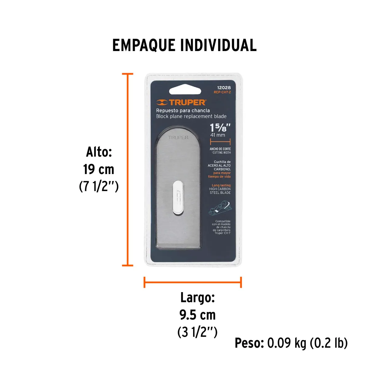 Repuesto de Cuchilla para Cepillo CH-7 Truper - 12028