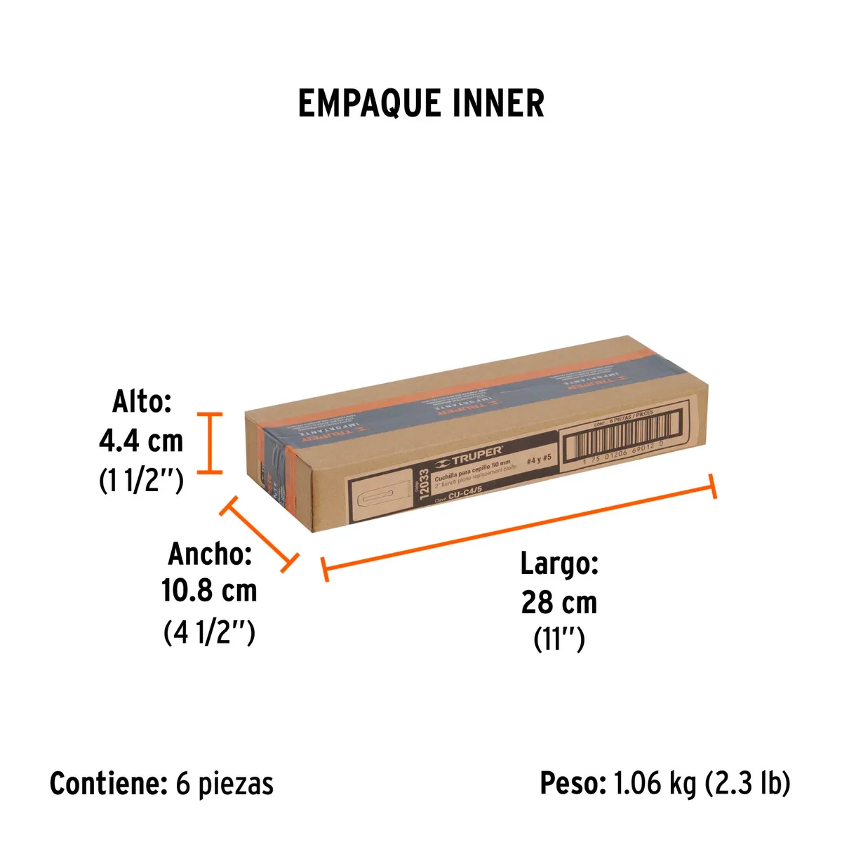 Cuchilla para Cepillo Carpintero #4 y #5 Truper - 12033