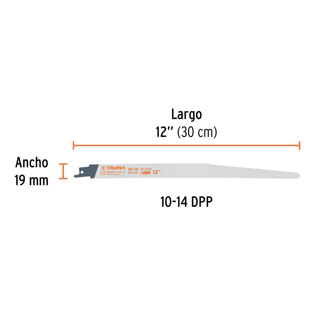 Segueta para Sierra Sable 12" 10-14 DPP SE-1214G Truper - 10792