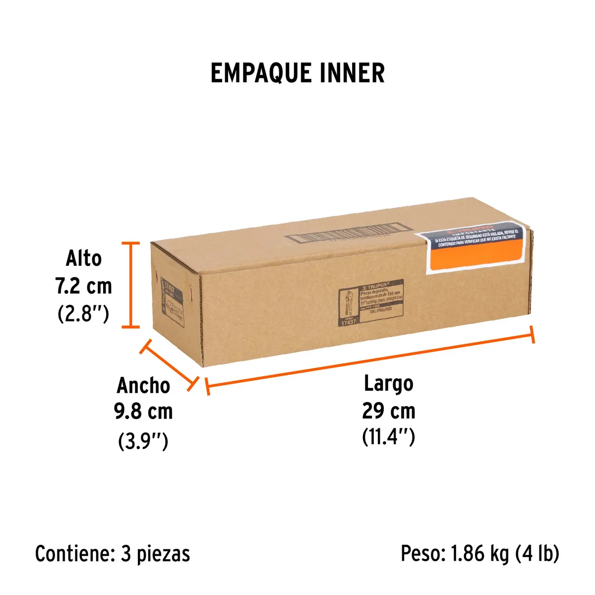 Pinza de Presión Mordaza Recta Mango de Vinil 10" Truper - 17437