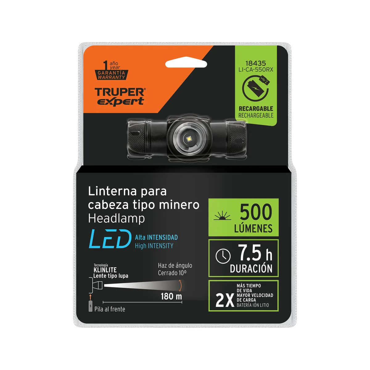 Linterna LED 500 lm LICA550RX Truper - 18435