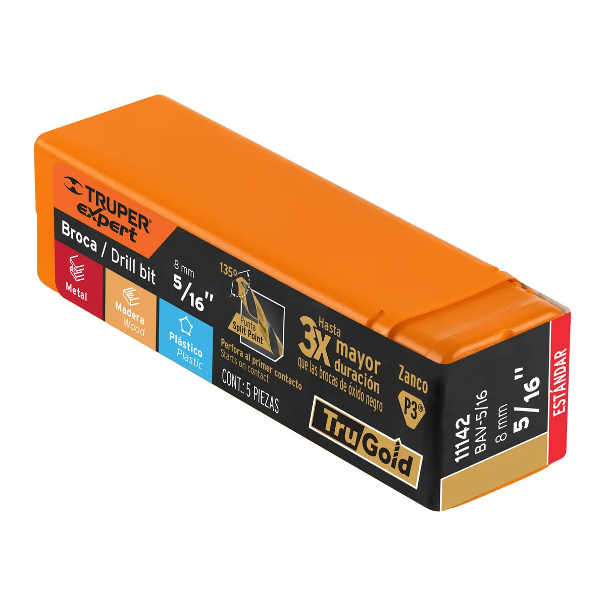 Broca HSS 5/16" Trugold para Metal Truper Expert - 11142