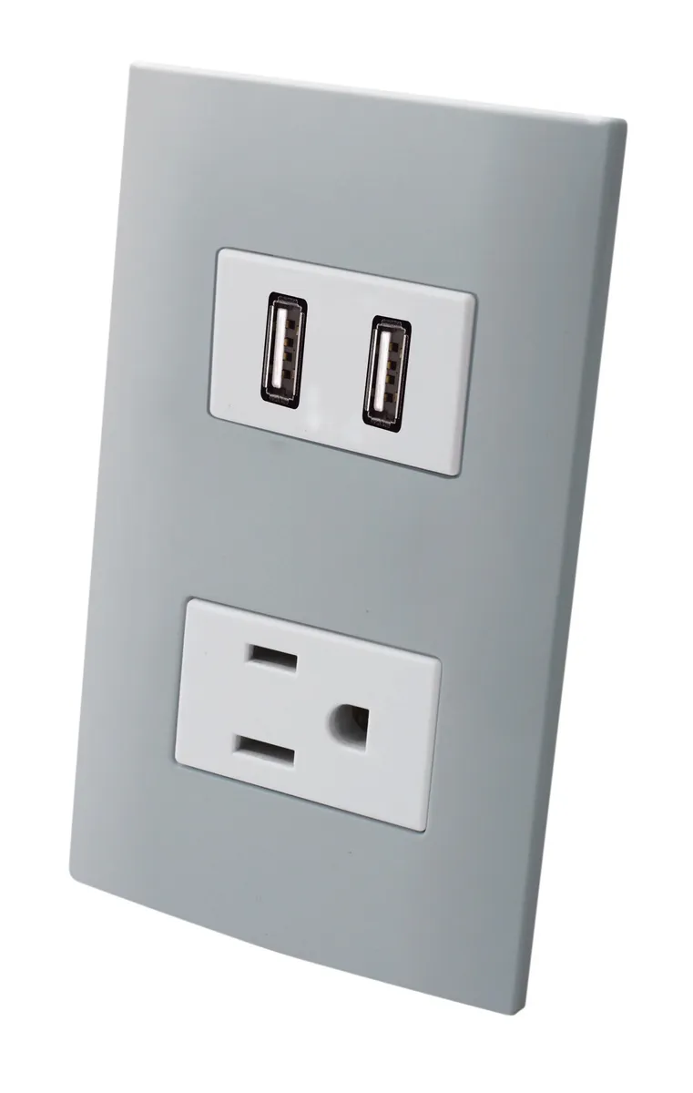 Contacto Aterrizado con 2 Puertos USB AKSI - 124826