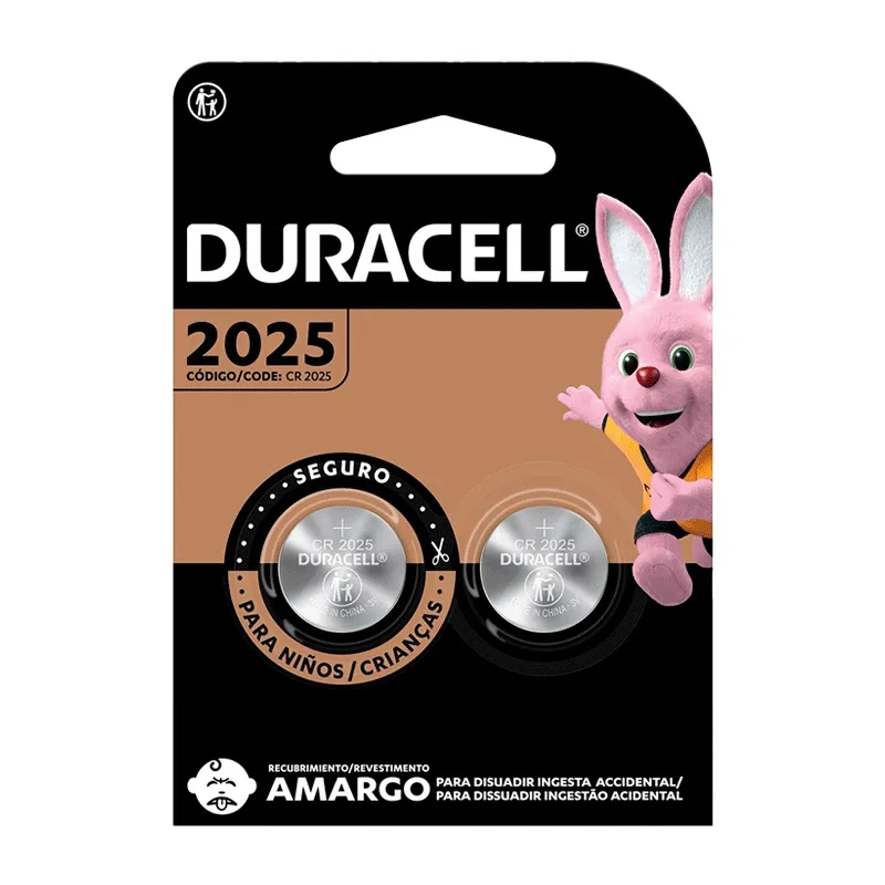 Pila de Litio 2025 Blíster con 2 Piezas Duracell - DU2025