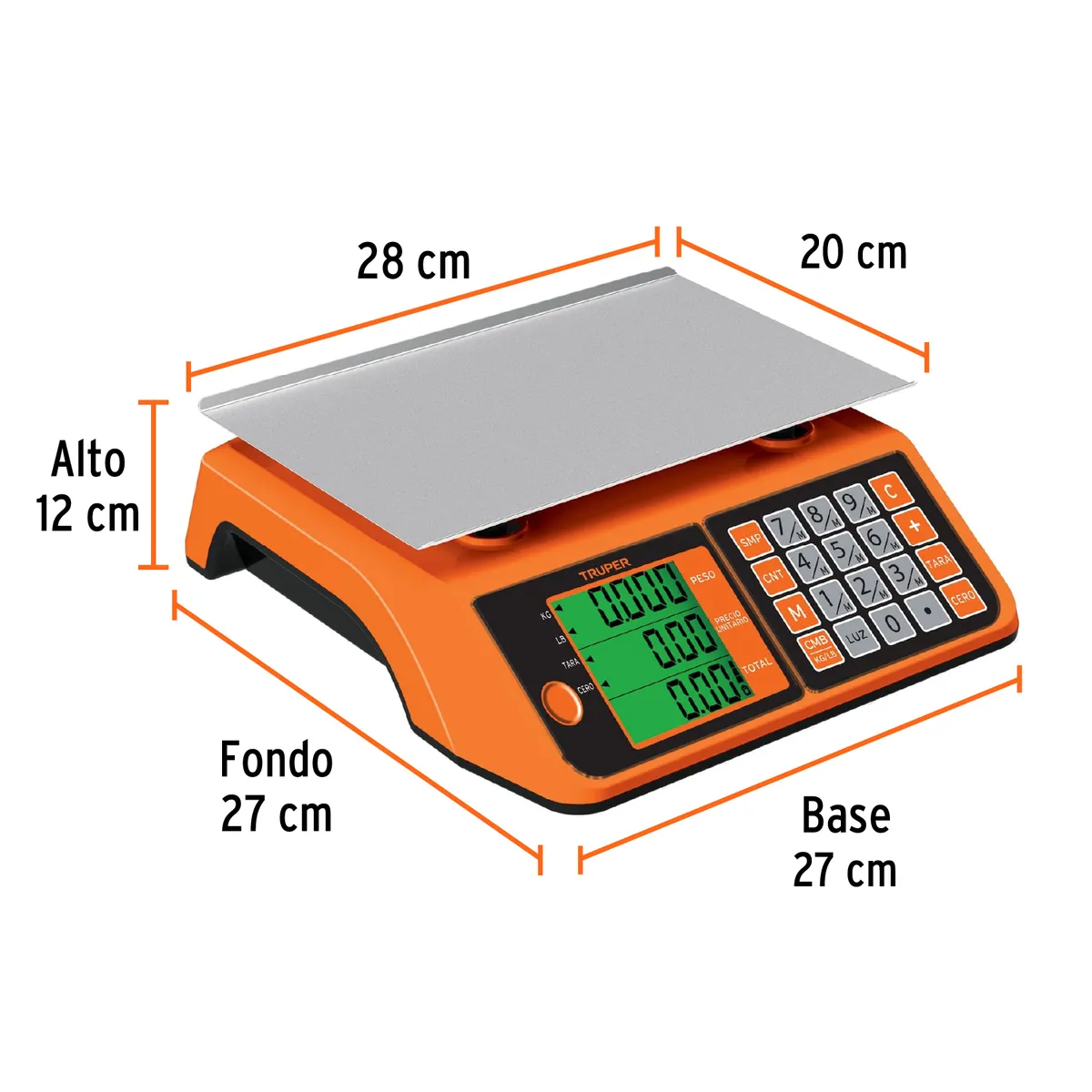 Báscula Electrónica Multifunción 20 kg Truper - 102651