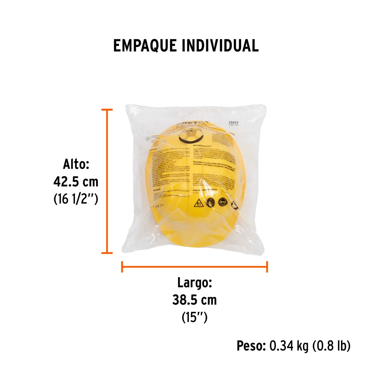 Casco de Seguridad Amarillo Pretul - 25037