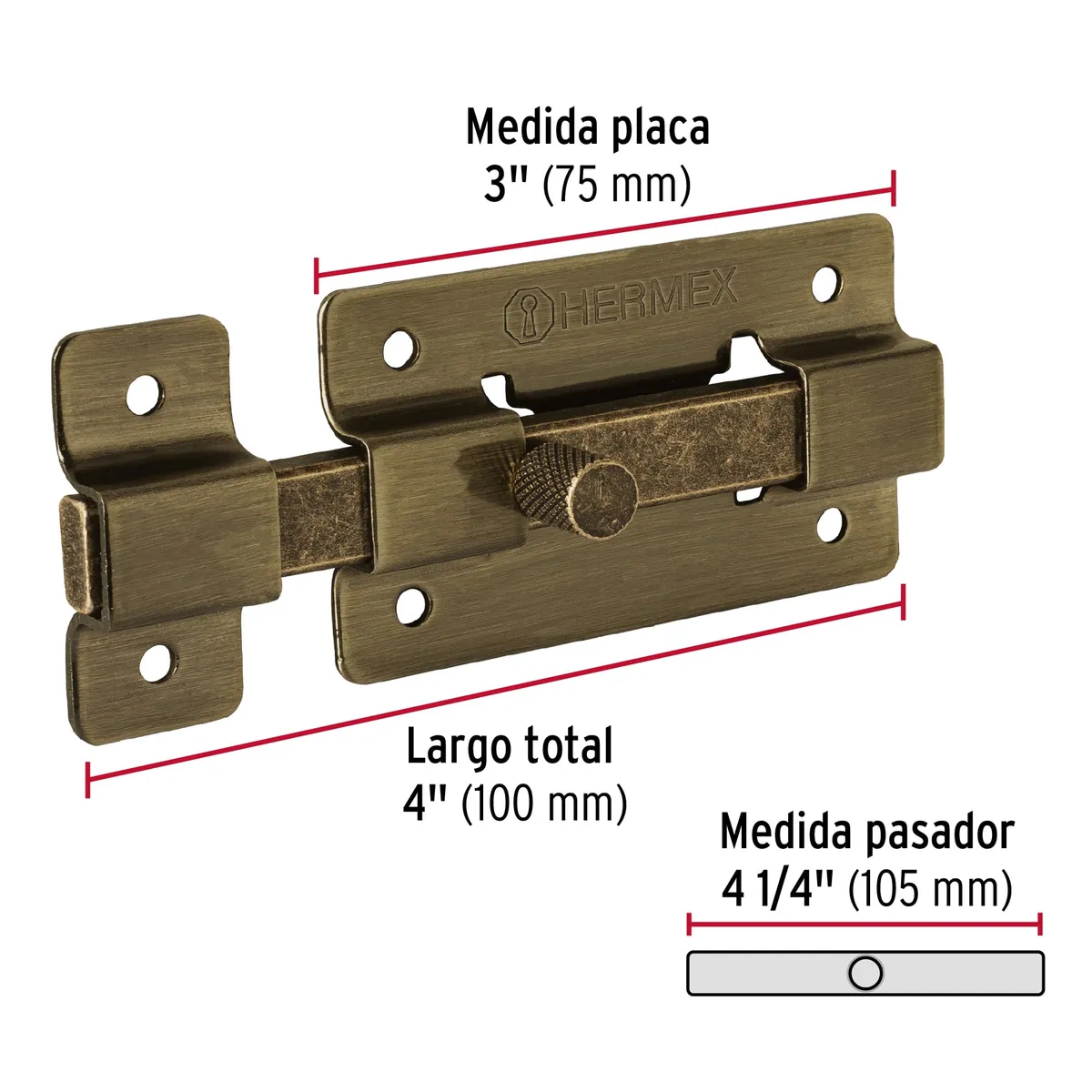 Pasador de Barra Plana 3" PAA-36 Truper - 47926