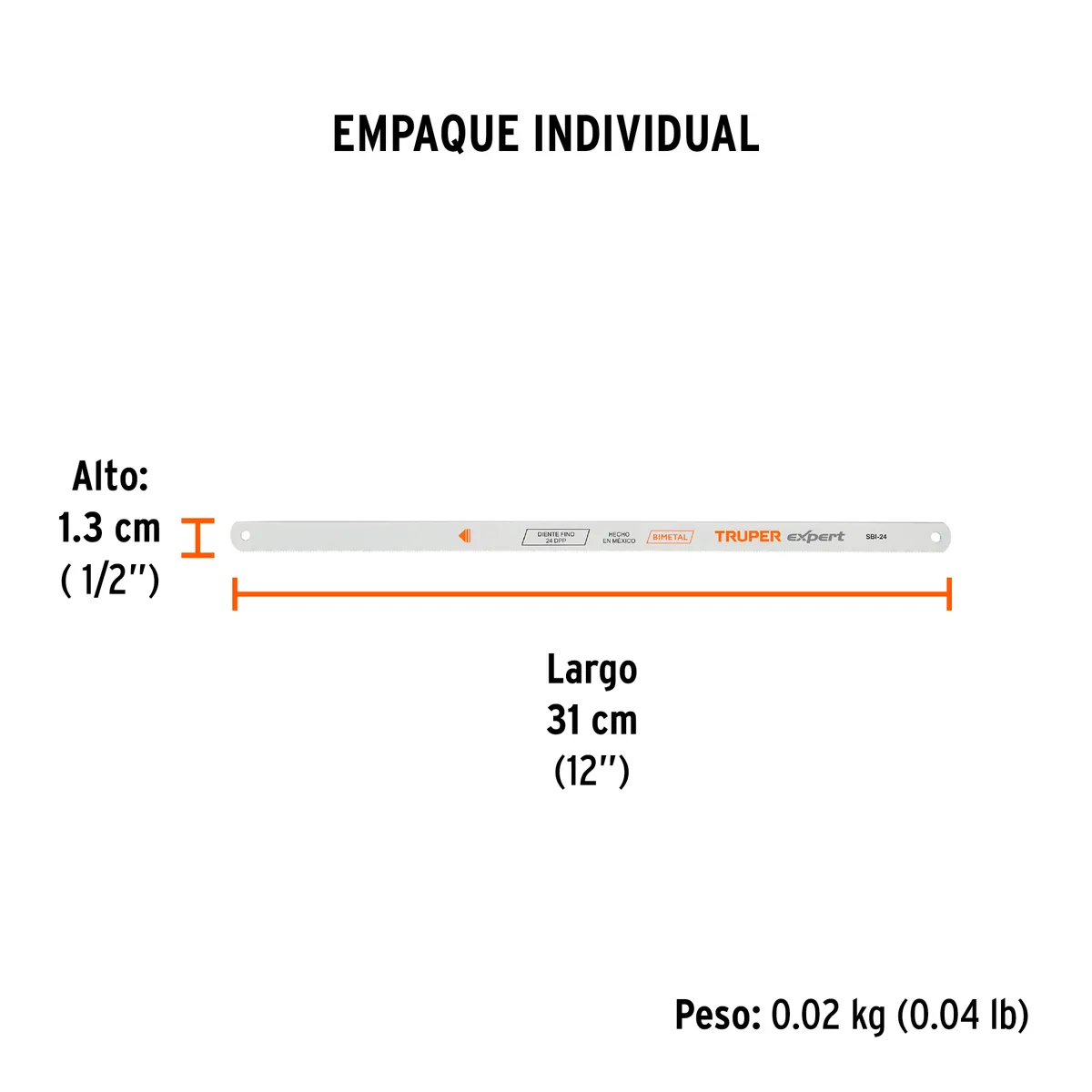 Segueta Bimetálica 12" 24 DPP Truper - 18101