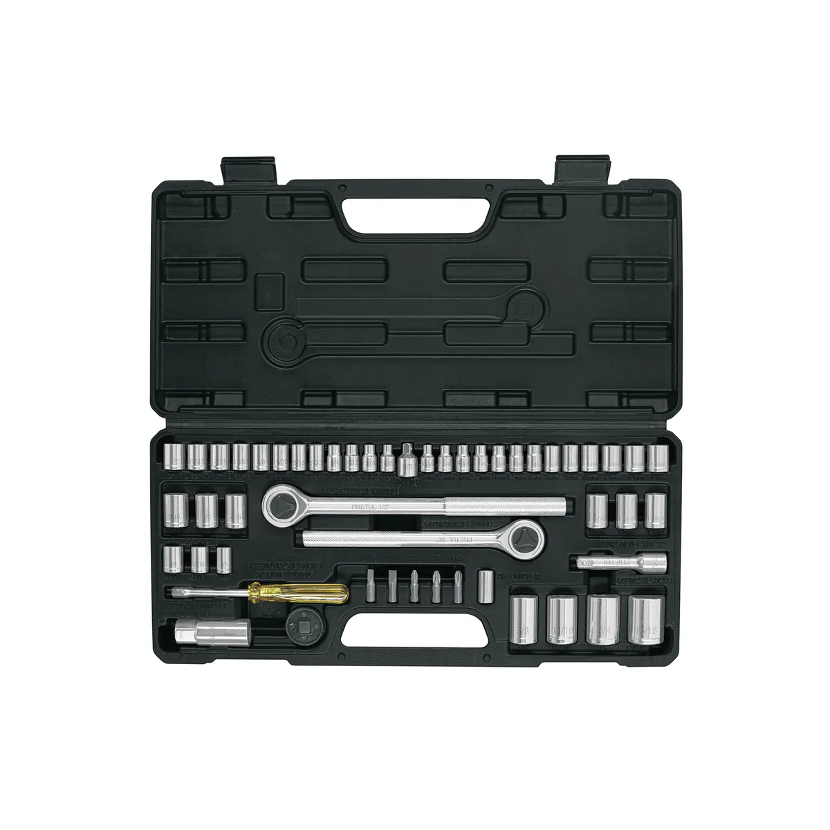 Juego de 51 Herramientas 1/4", 3/8" y 1/2" para Mecánico Pretul - 24219