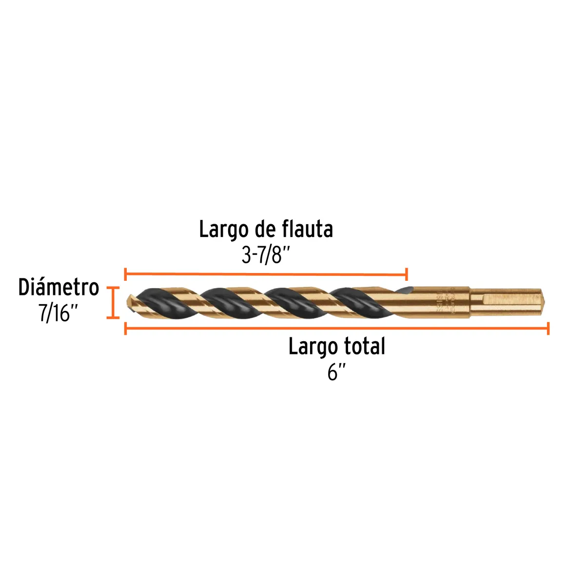Broca HSS 7/16" Trugold para Metal Truper Expert - 11158