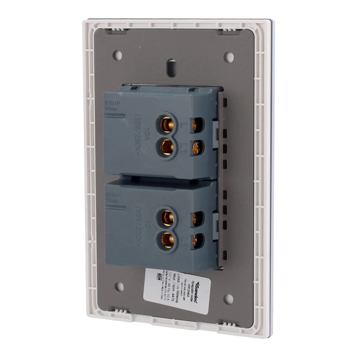 Placa Venecia Blanco con Apagador Doble Santul - 4475
