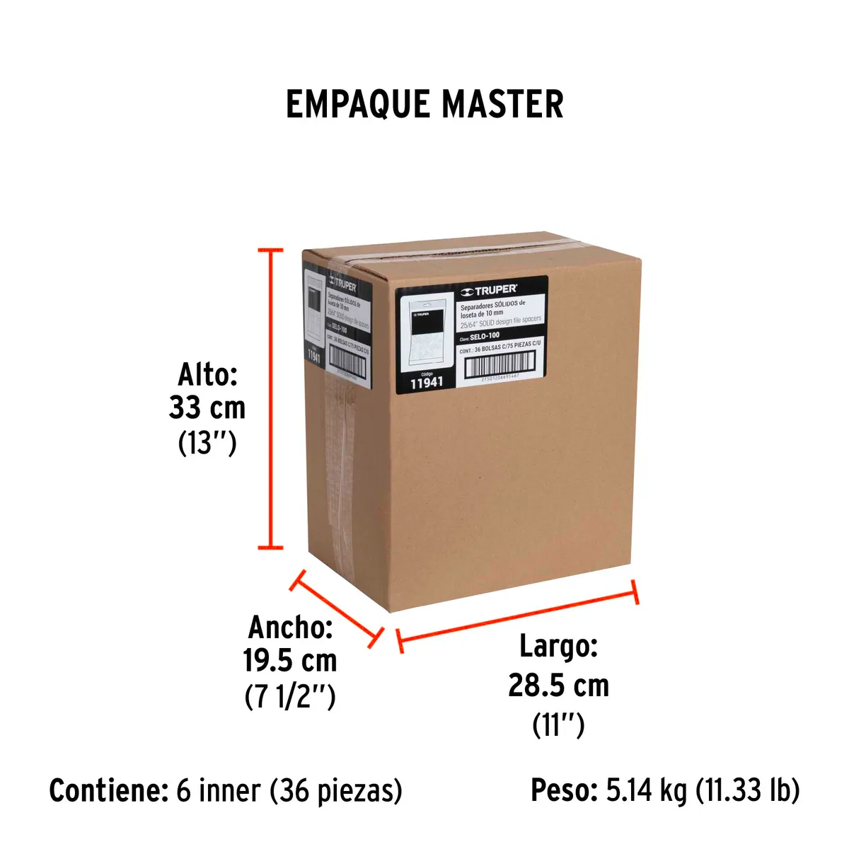 Bolsa con 75 Separadores de 10 mm Truper - 11941