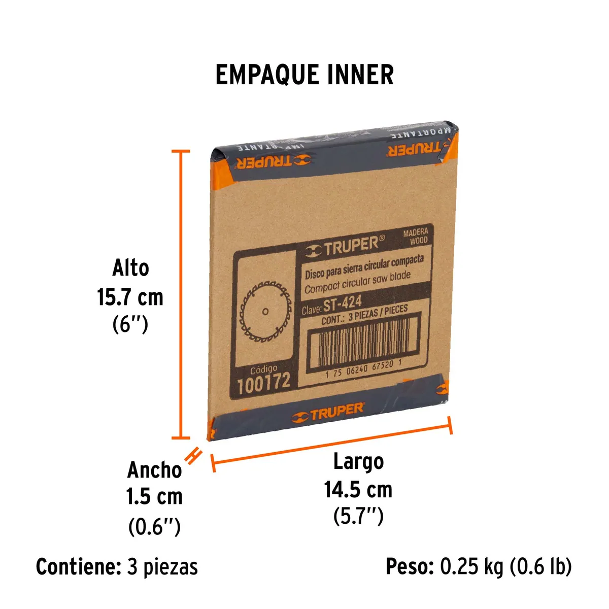 Disco Sierra 4 1/2" para Madera 24 Dientes Eje 3/8" Truper - 100172