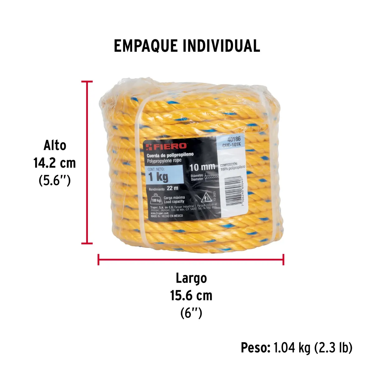 Rollo de 1 kg de Cuerda 10 mm CUE-101K Truper - 40186