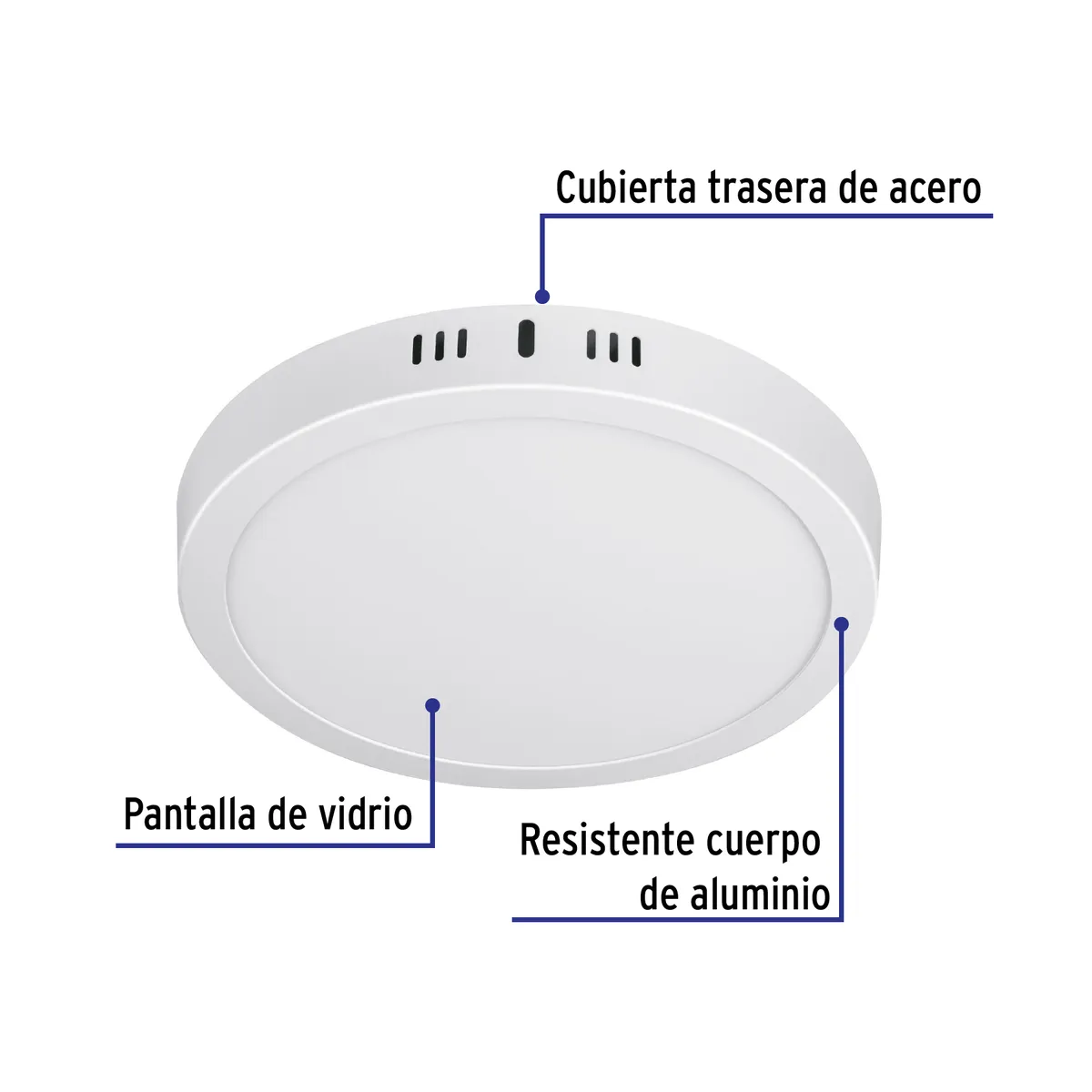 Luminario LED Redondo Blanco 3000 K 18 W Volteck - 48258