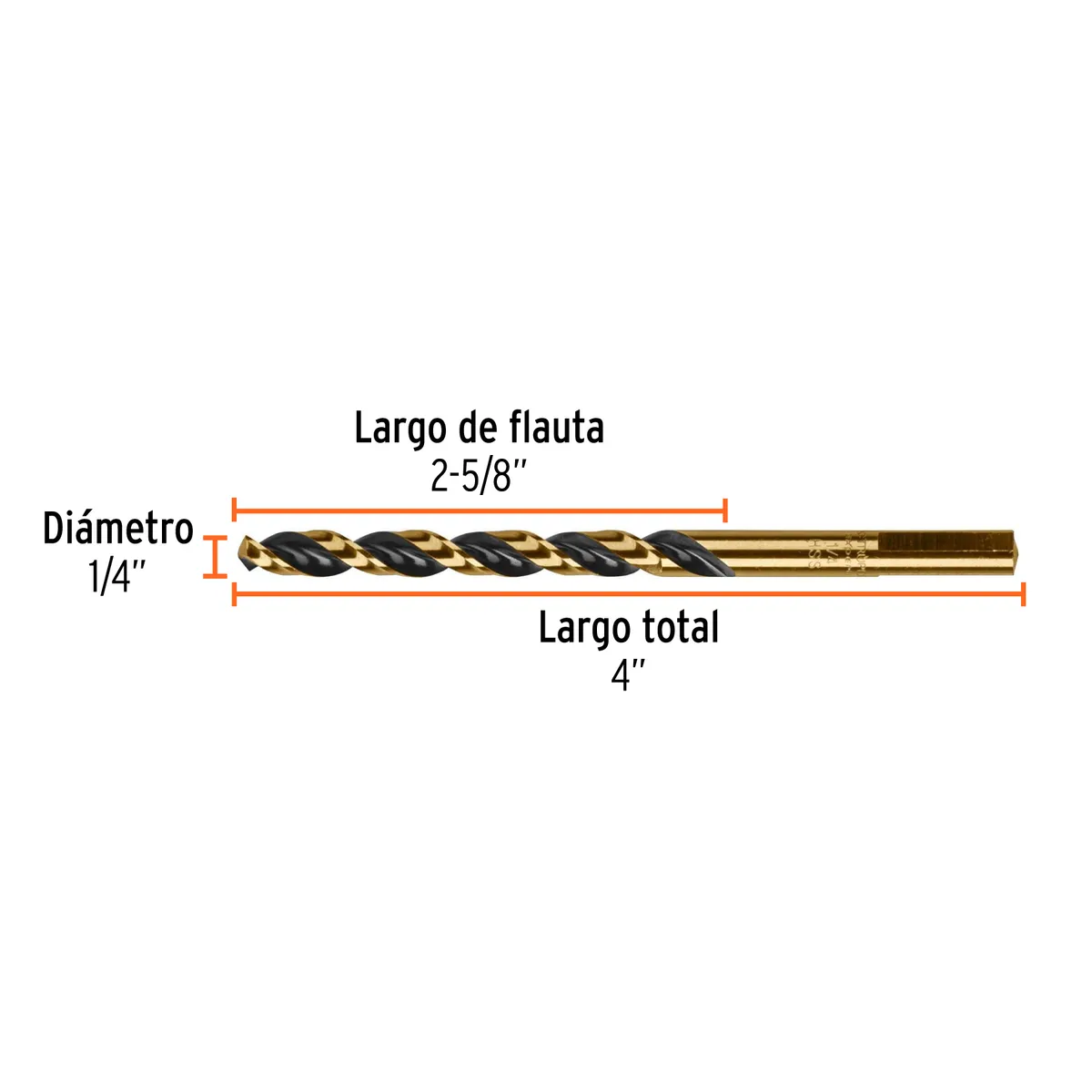 Broca HSS 1/4" Trugold para Metal Truper Expert - 11134