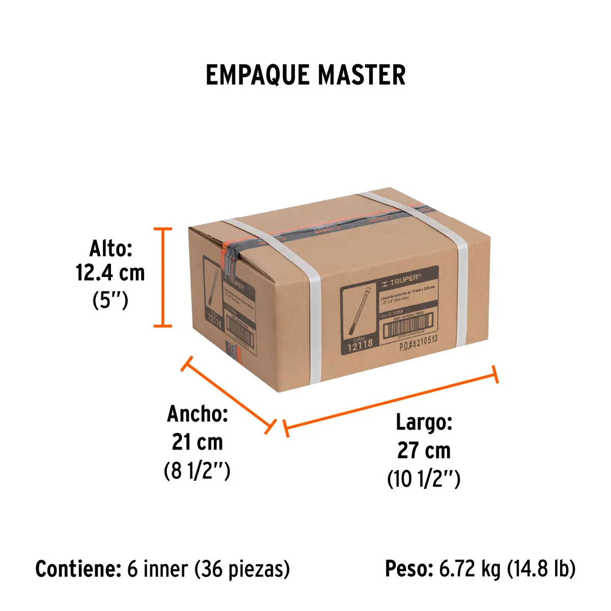 Cincel de Corte Frío 1/2" x 8" Truper - 12118
