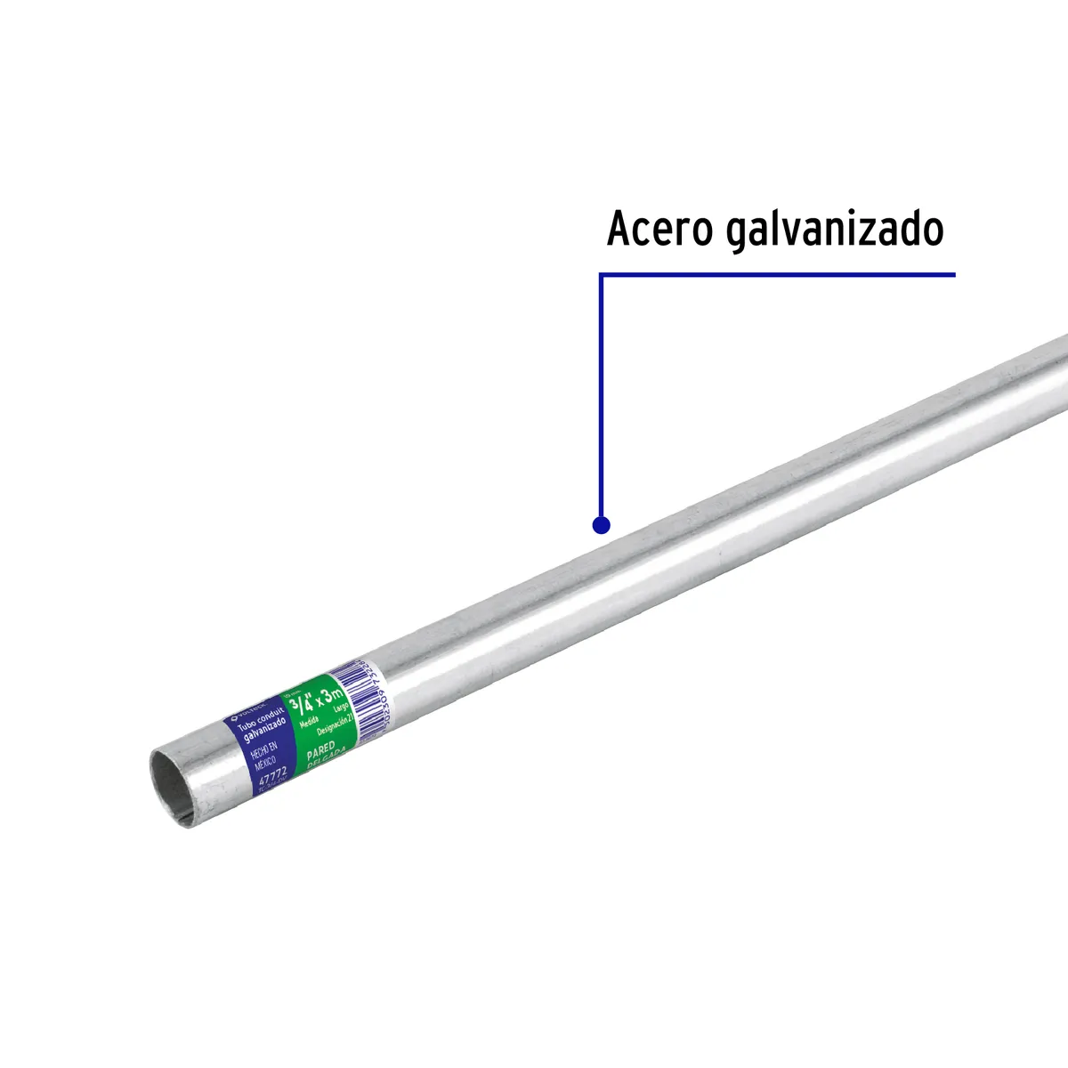 Tubo Conduit 3/4" Pared Delgada Verde 3 m Truper - 47772
