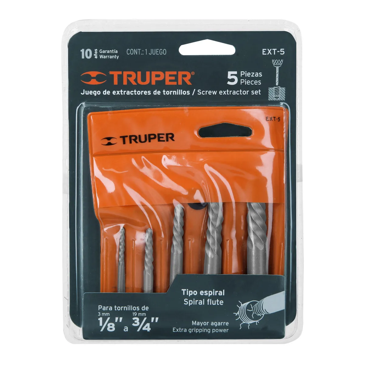 Juego con 5 Extractores de Tornillos Truper - 14512