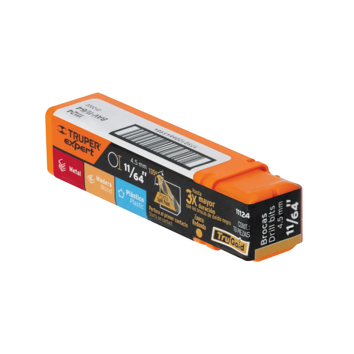 Broca HSS 11/64" Trugold para Metal Truper Expert - 11124