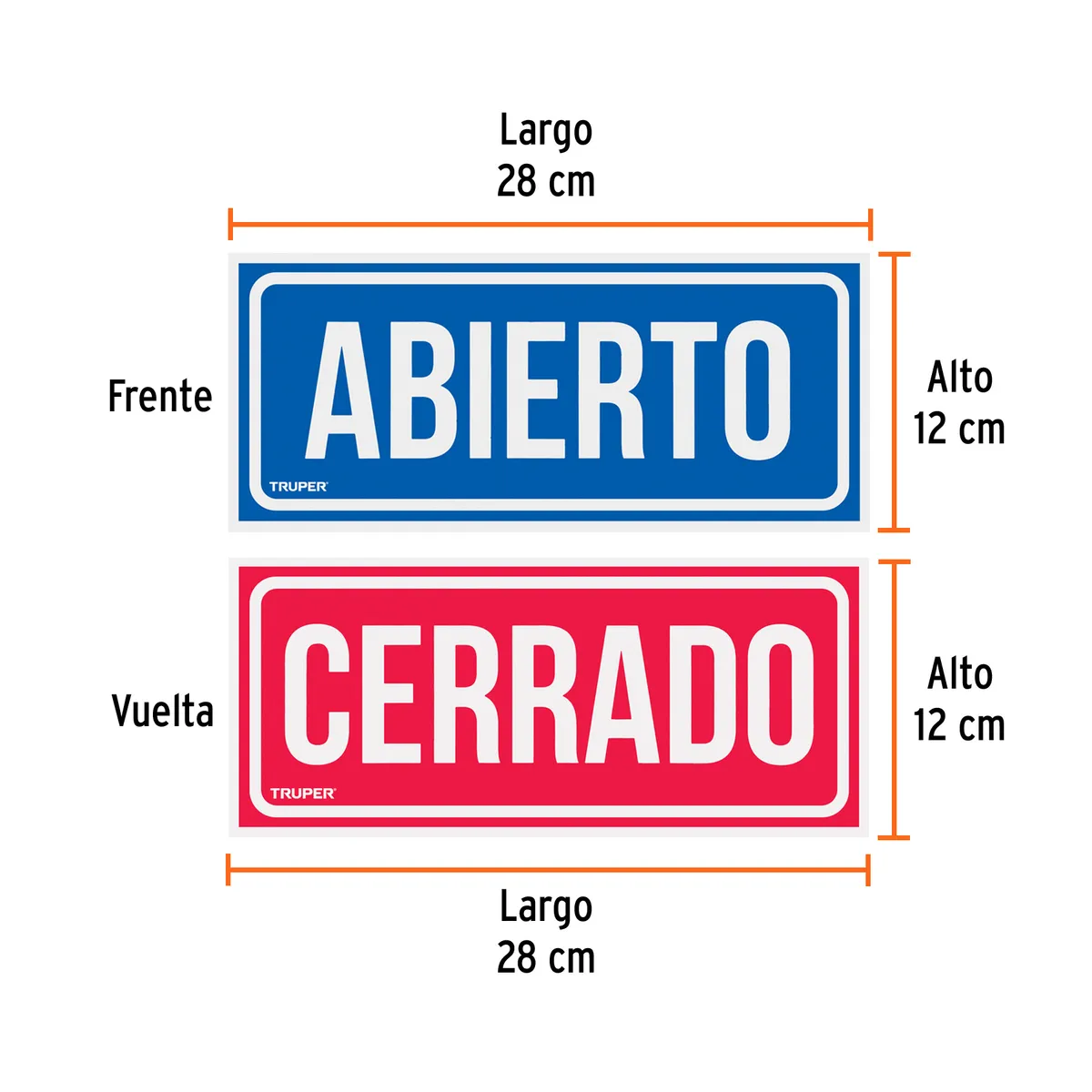 Letrero de Señalización "Abierto" Truper - 18239